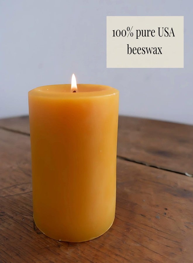 Candlestock 100% USA Beeswax Pillar Candle - Handmade in Woodstock, NY - Natural with 100% Cotton Wick - Long-Burning & Dripless 3x3 (2 Candles) - Image 5